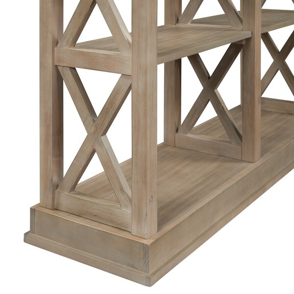 Console Table with 3-Tier Open Storage Spaces and 