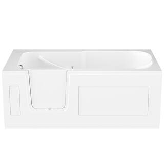 Universal Tubs HD Series 60 in. Left Drain Step-In Walk-In Soaking Bath Tub with Low Entry Threshold in White HDSI3060LWS