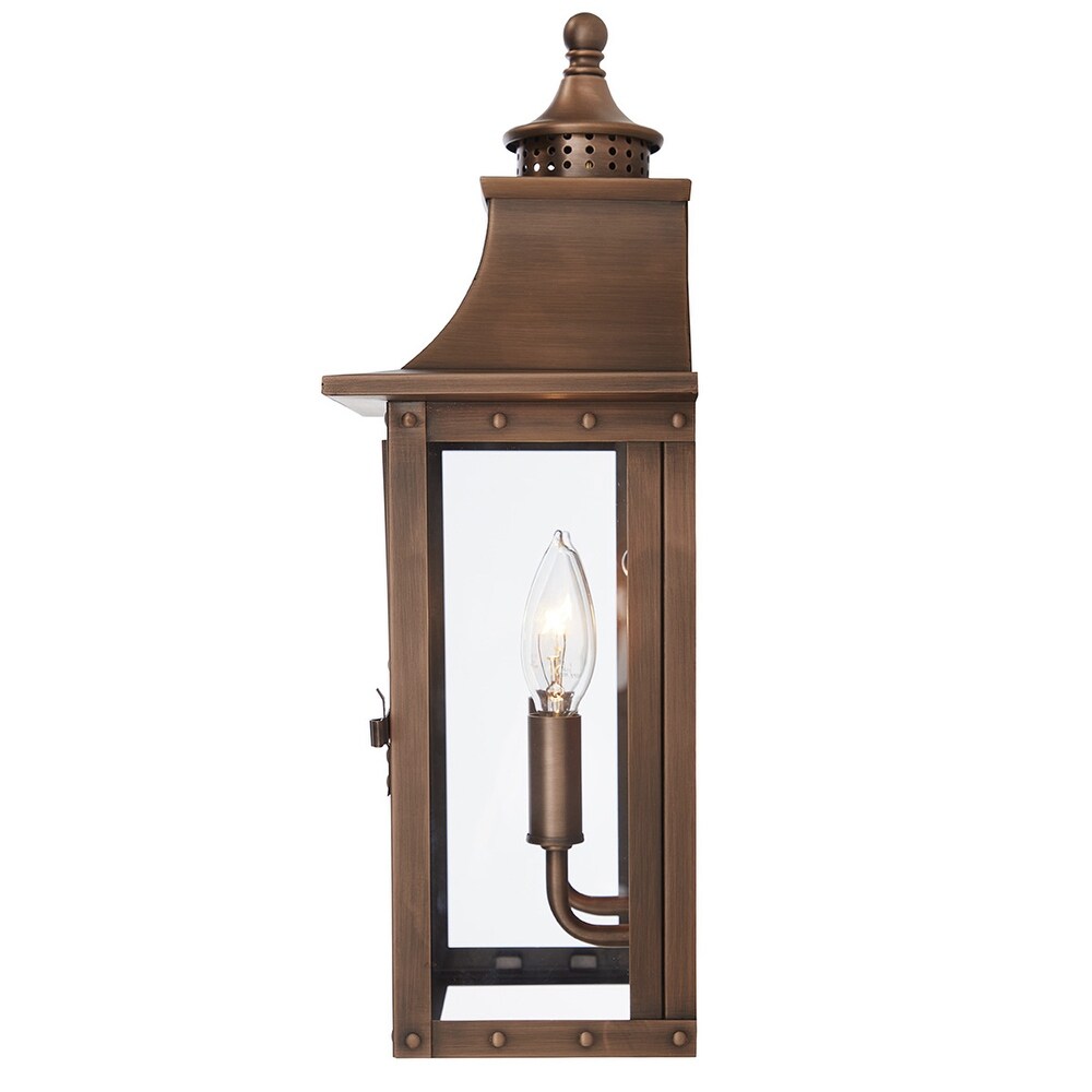 St. Charles 2 light Copper Patina Outdoor Wall Mount