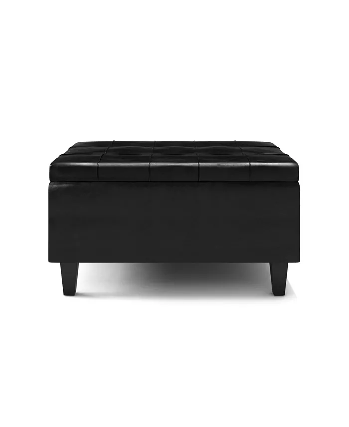 Simpli Home Harrison Small Coffee Table Storage Ottoman