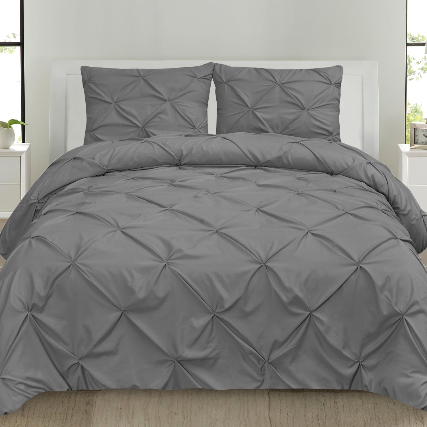 Sweet Home Collection Luxury Classic Contemporary Pinch Pleat 3 Piece Duvet Set