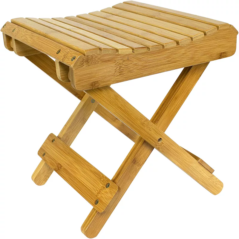 Sorbus Bamboo Folding Step Stool Bench