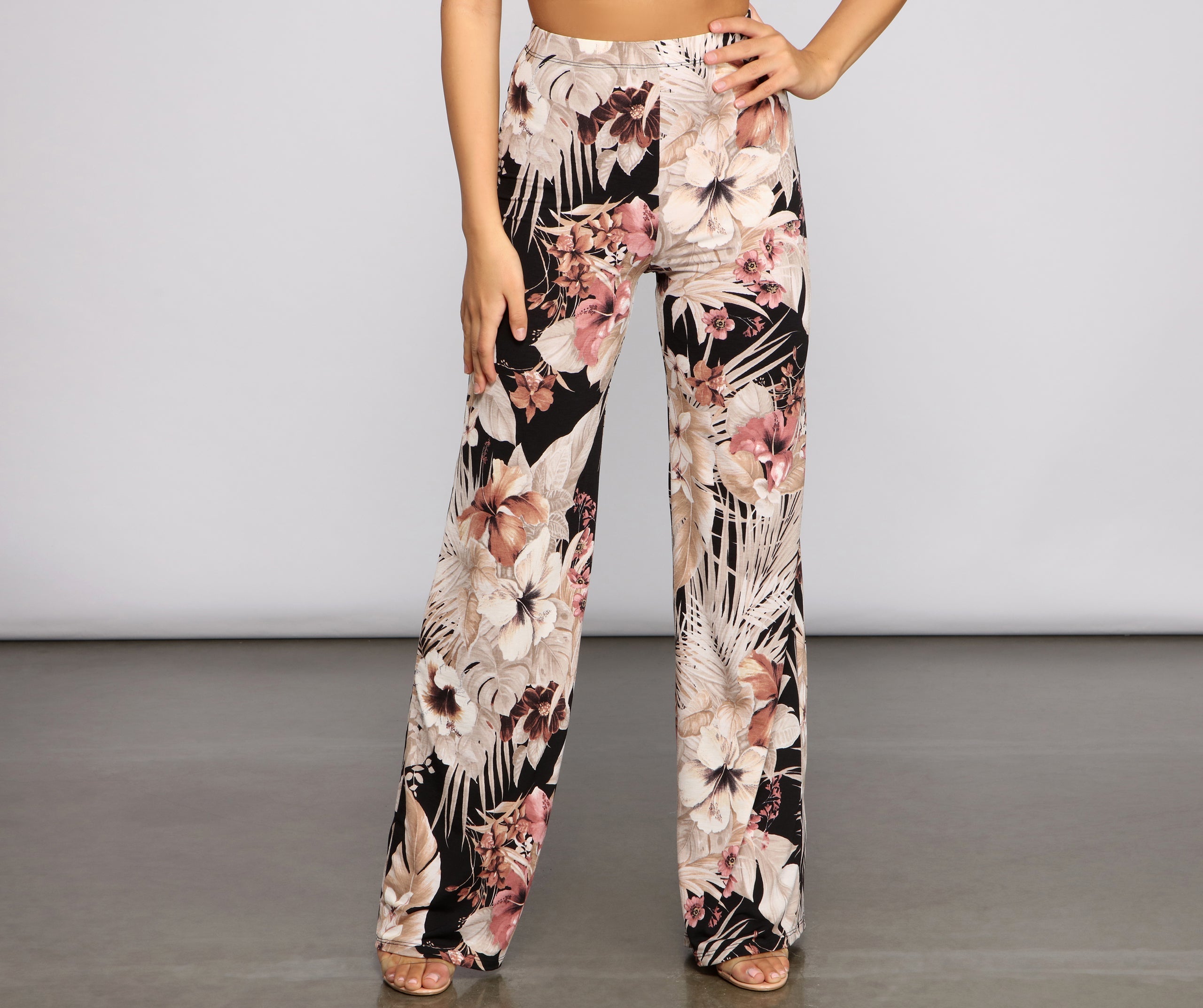 Island Vacay Tropical Wide Leg Pants