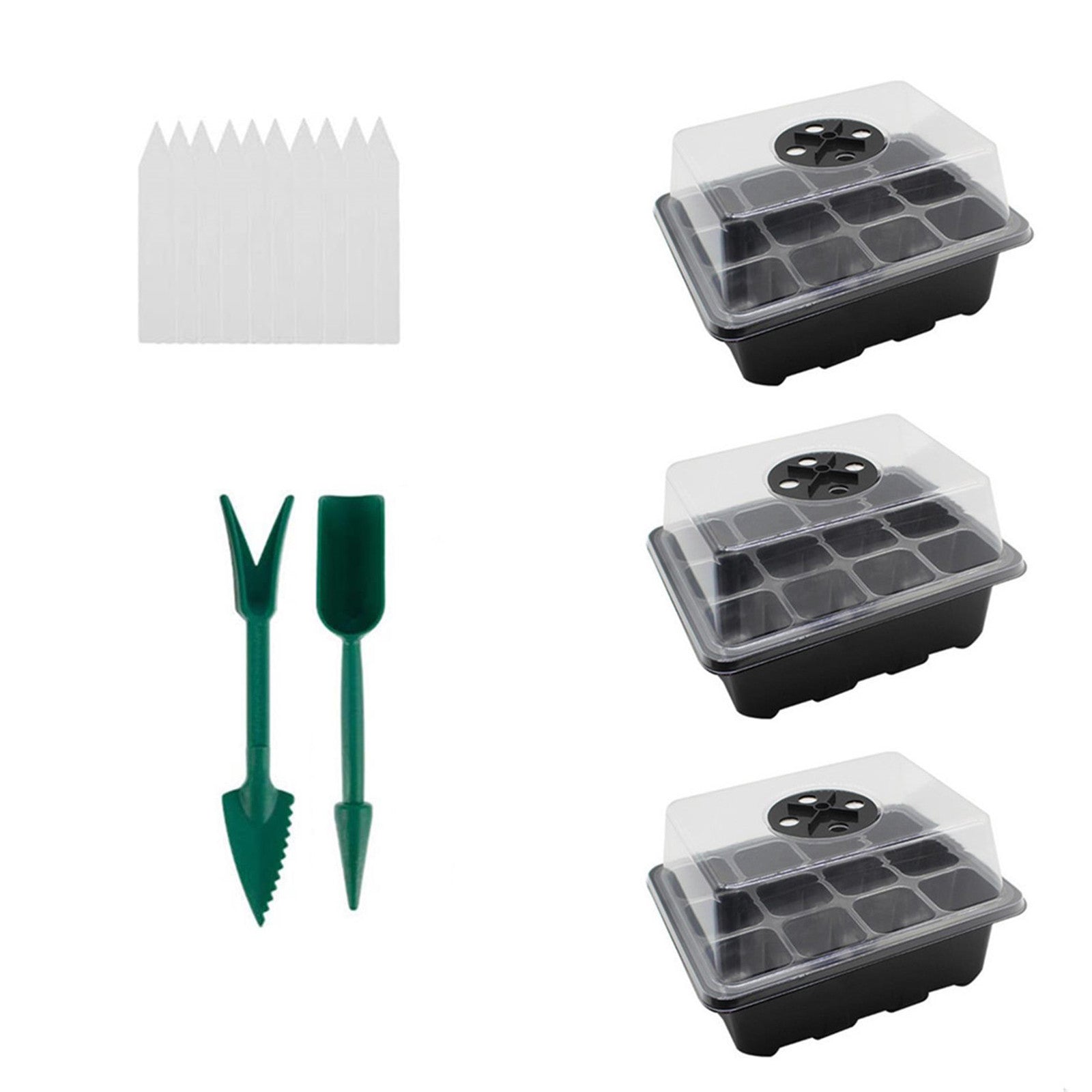 Hxroolrp 3 Pack Mini Greenhouse for Sowing Tray Sowing Tray with Lid 12 Cells per Tray