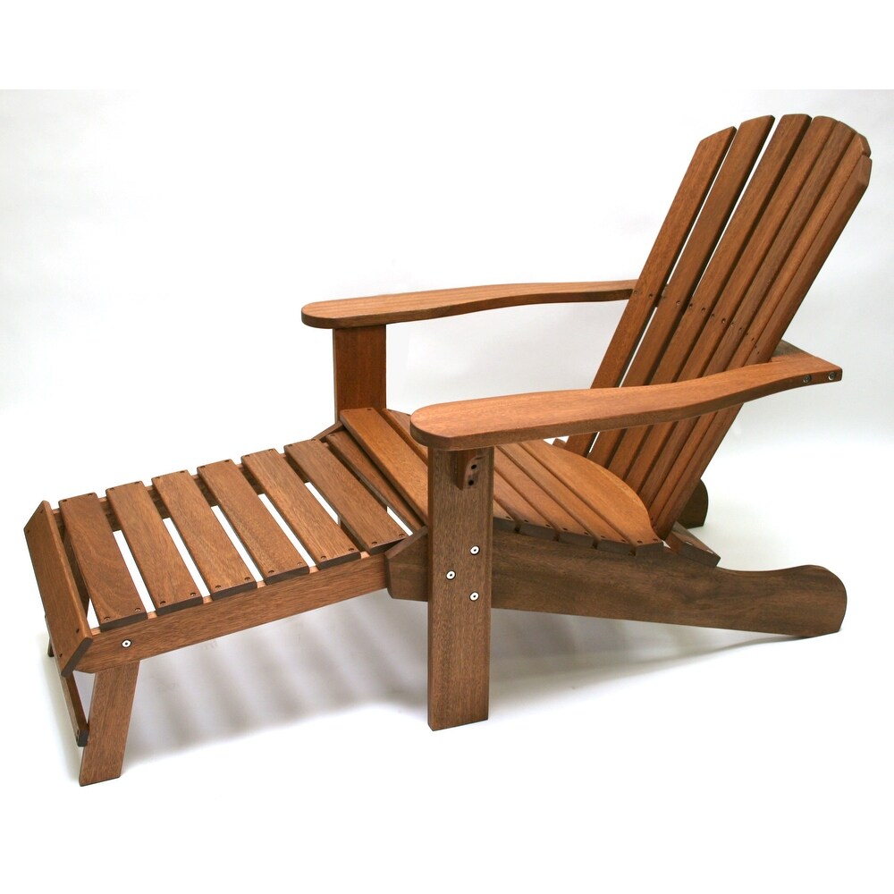 Eucalyptus Adirondack Chair with Built in Ottoman