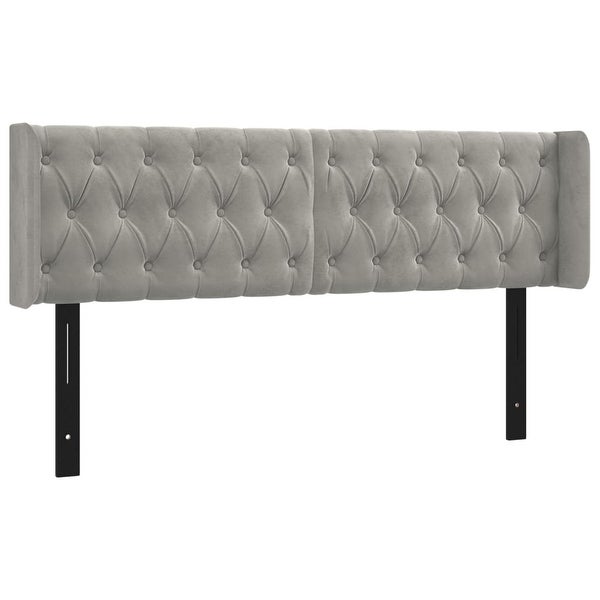 vidaXL Headboard with Ears Light/Dark Gray Velvet - - 37455501