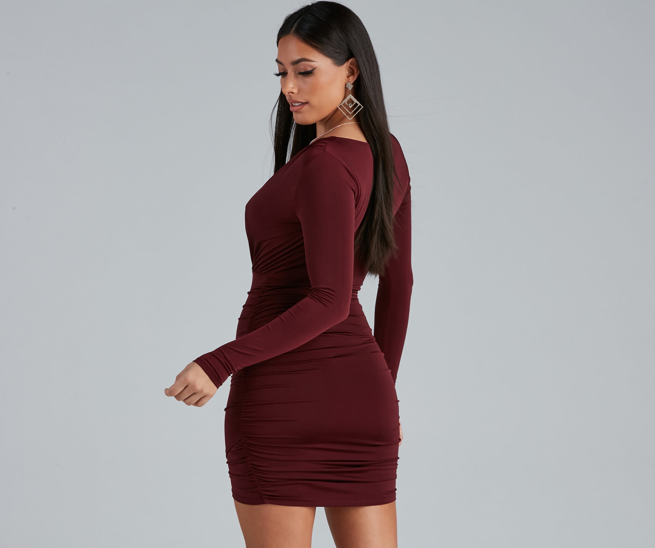 Elevated Basic Ruched Mini Dress