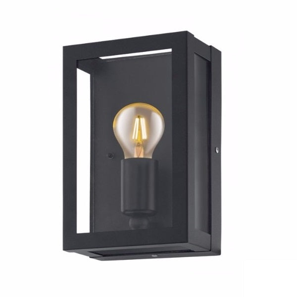 Eglo 94831 Alamonte 1 Black Outdoor Traditional Lantern Flush Wall Light