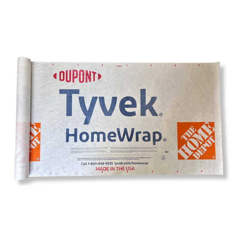 TYVEK 3 ft. x 165 ft. HomeWrap Housewrap (495 Sq.Ft) D15540828