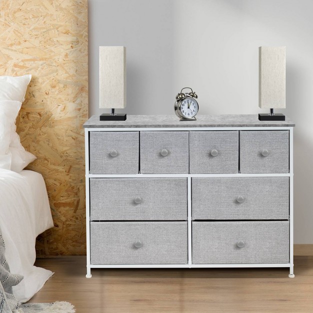 Sorbus Drawer Fabric Dresser For Bedroom Home And Office Gray