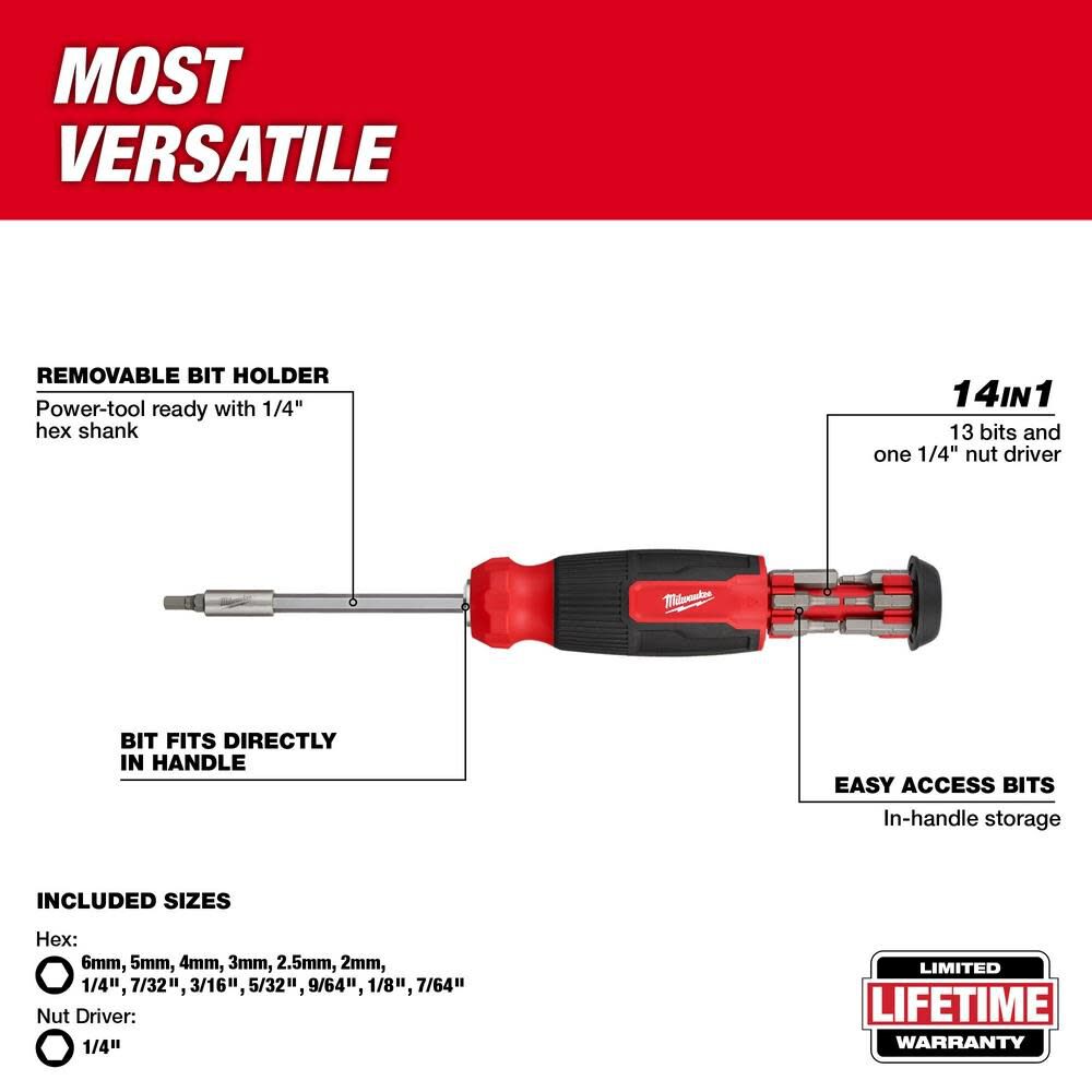 MW 14-in-1 Hex Multi-Bit Screwdriver 48-22-2908 from MW