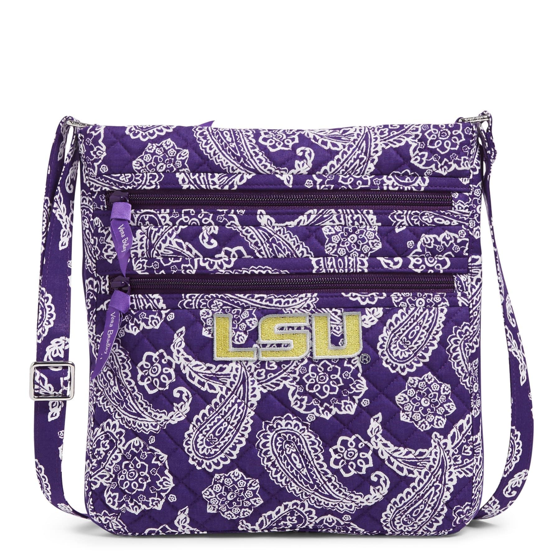 Collegiate Triple Zip Hipster Crossbody Bag