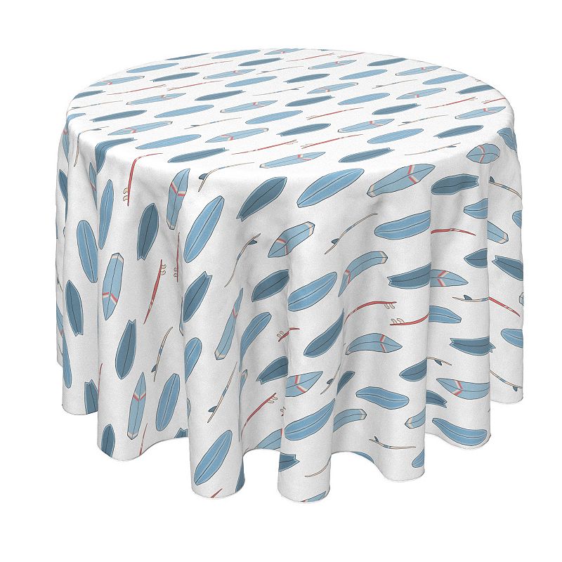 Round Tablecloth， 100% Polyester， 60 Round， Surfboard Repeat