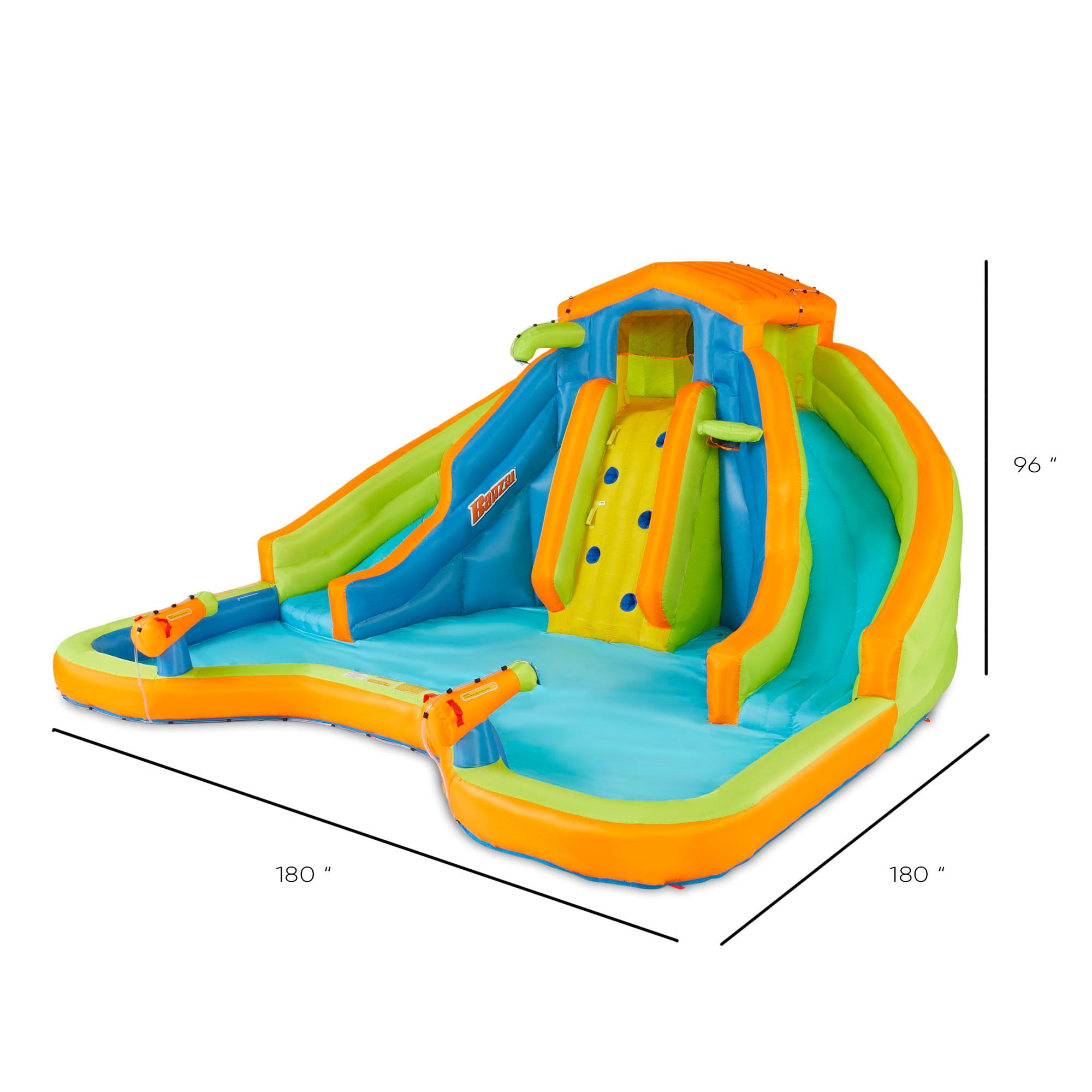 Banzai 90369 Adventure Club Water Park Inflatable 2 Lane Water Slide Splash Pool