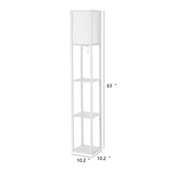 GetLedel 63-inch Etagere Floor Lamp with 3-tier Storage Shelf