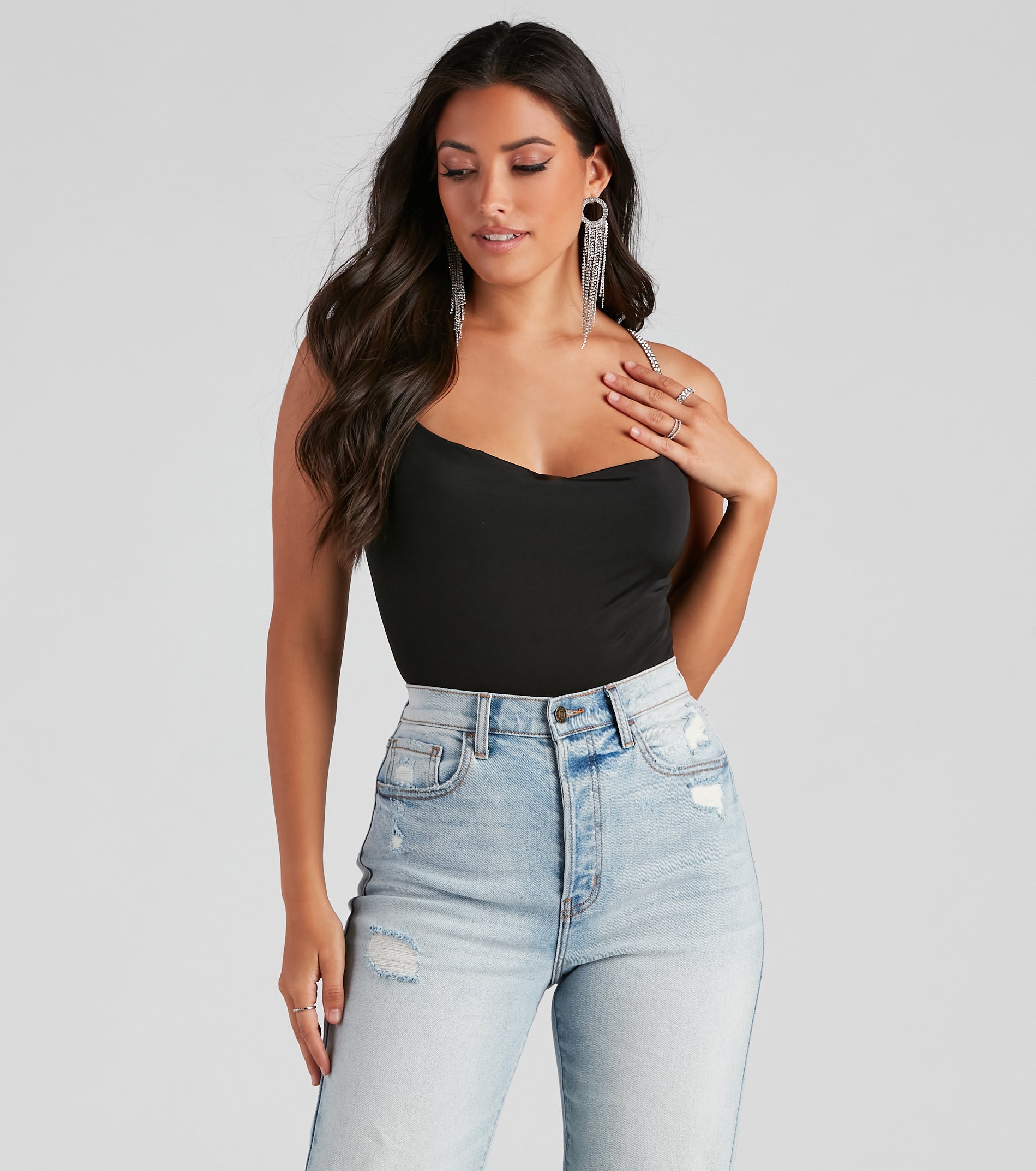 All That Glistens Cowl Neck Bodysuit