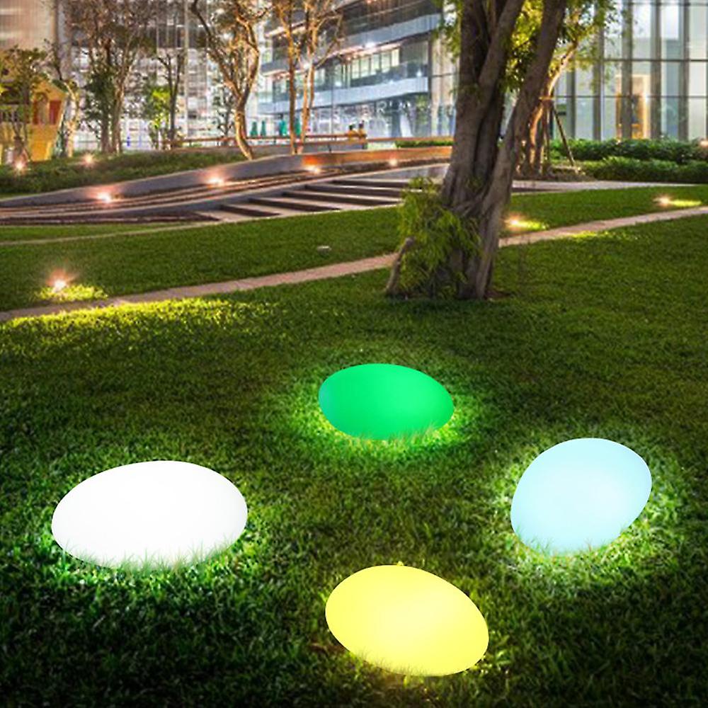 Solar Lights Outdoor， Glow Cobble Stone Shape Solar Garden Light Waterproof Color Changing Landscape Lights With Remote Control