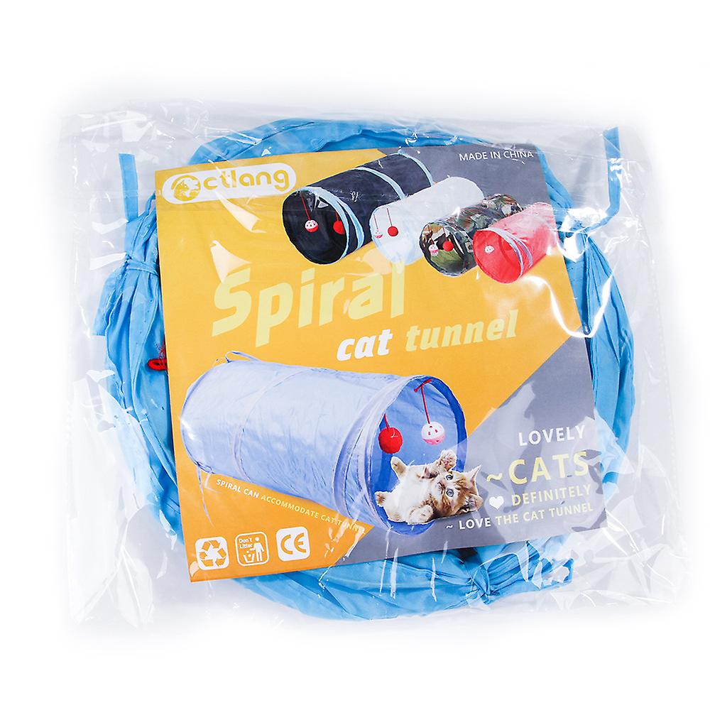 Collapsible Cat Tunnel Interactive Play Toy With Ringbell Ball For Hiding Hunting And Resting  Ideal For Multi-cat And Independent Play Red