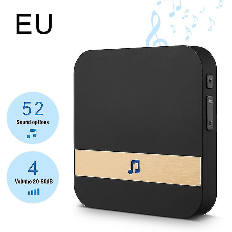 Wireless Doorbell Chime Home Ding-dong Alarm Wifi Smart Door Bell Receiver 52-melodies 4 Volume， Model: Eu Plug