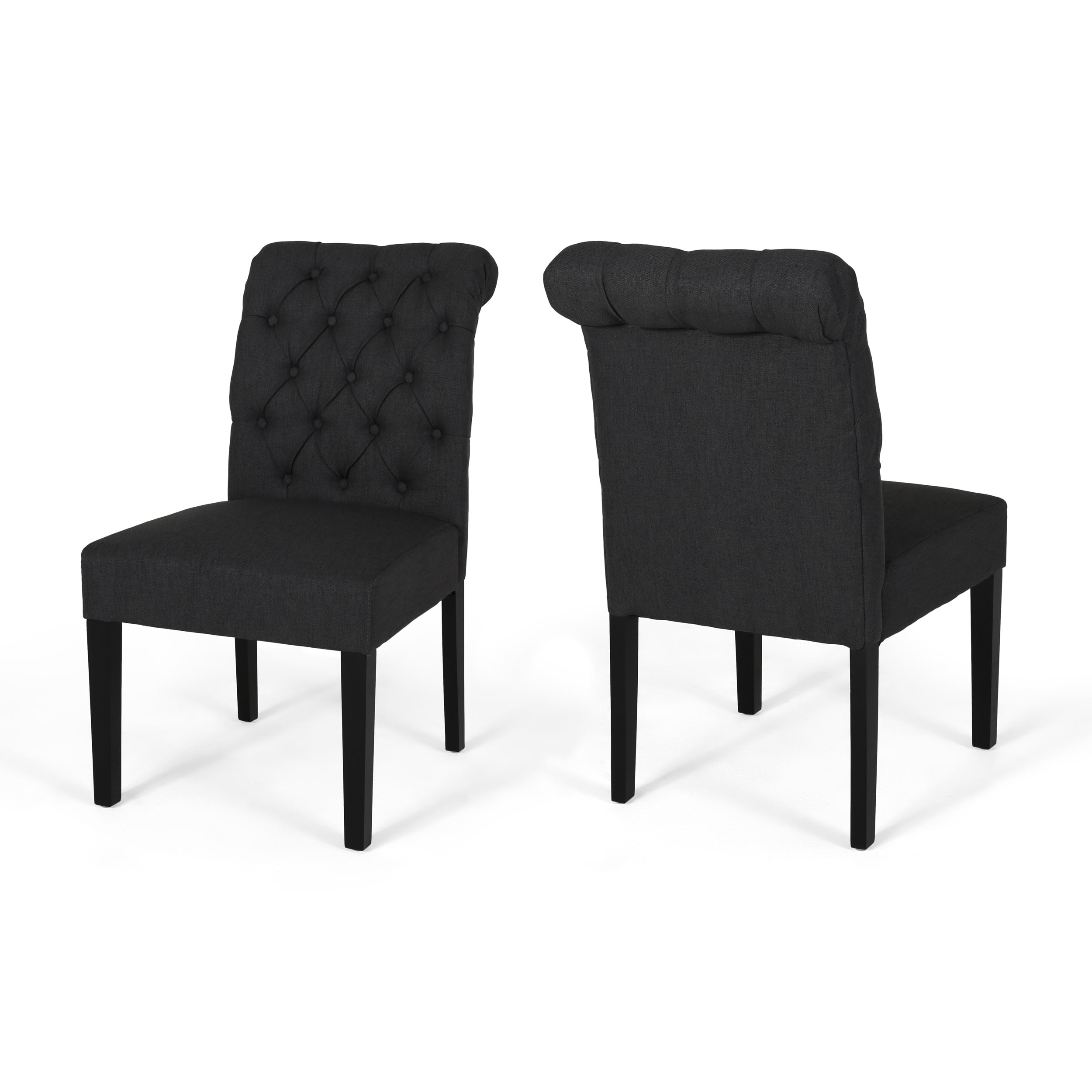 Elmerson Dark Grey Linen Dining Chair (Set of 2)