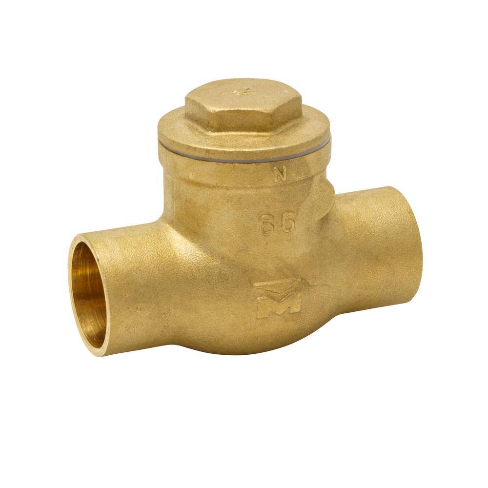 Everbilt 34 in. Brass Sweat x Sweat Solder Swing Check Valve 101-504EB