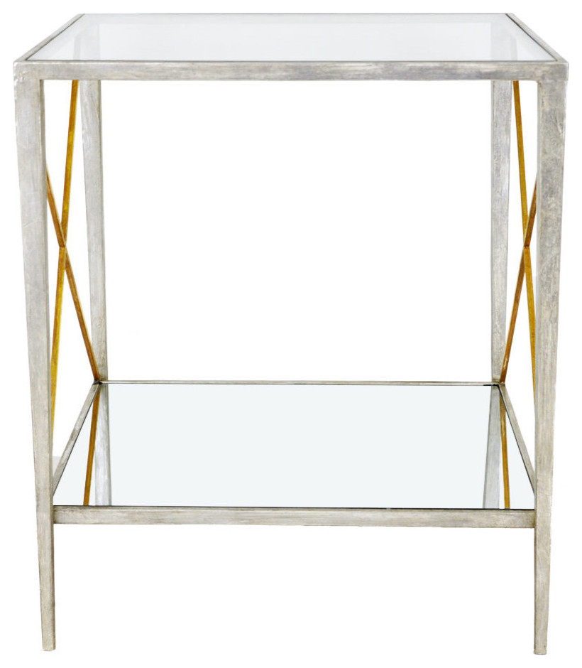 Salvo Gold Square Side Table   Contemporary   Side Tables And End Tables   by Virgil Stanis Design  Houzz
