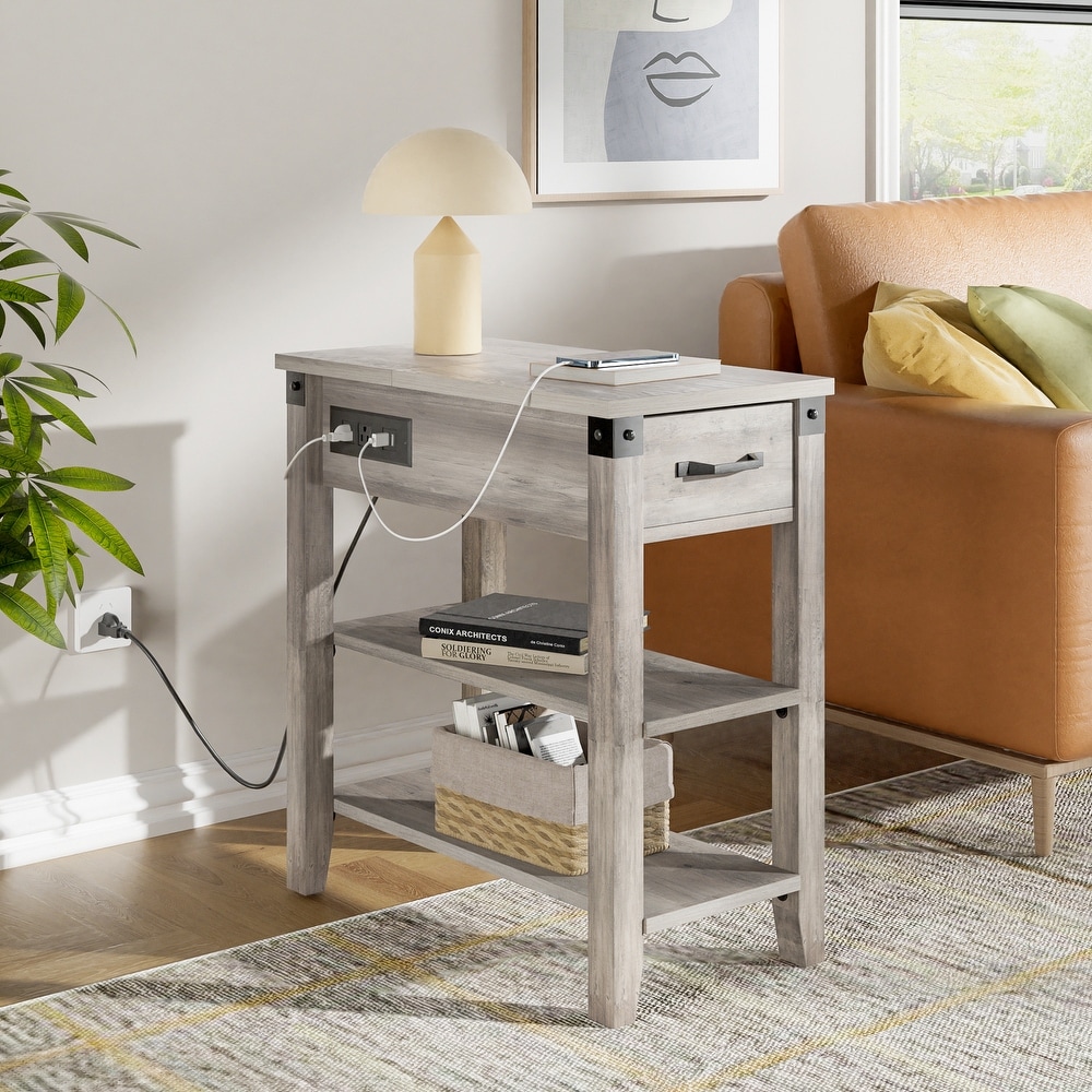 End Table with Drawer Charging Station