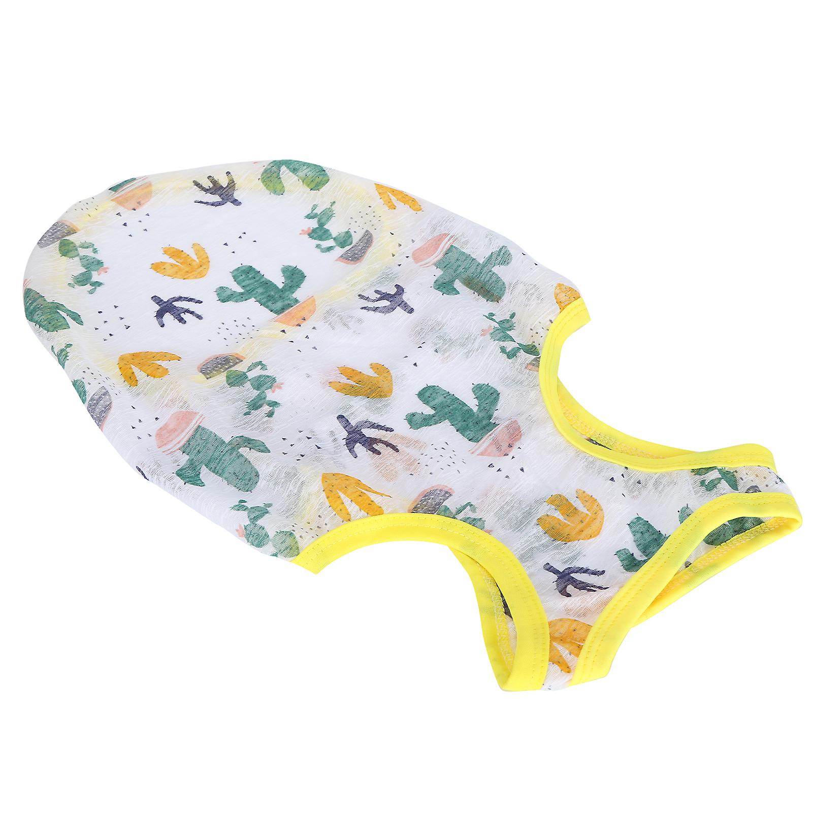 Pet Summer Clothes Little Pig Printed Breathable Shirt Nonsticky Dog Puppy Soft Clothescactus (yellow Edging) L