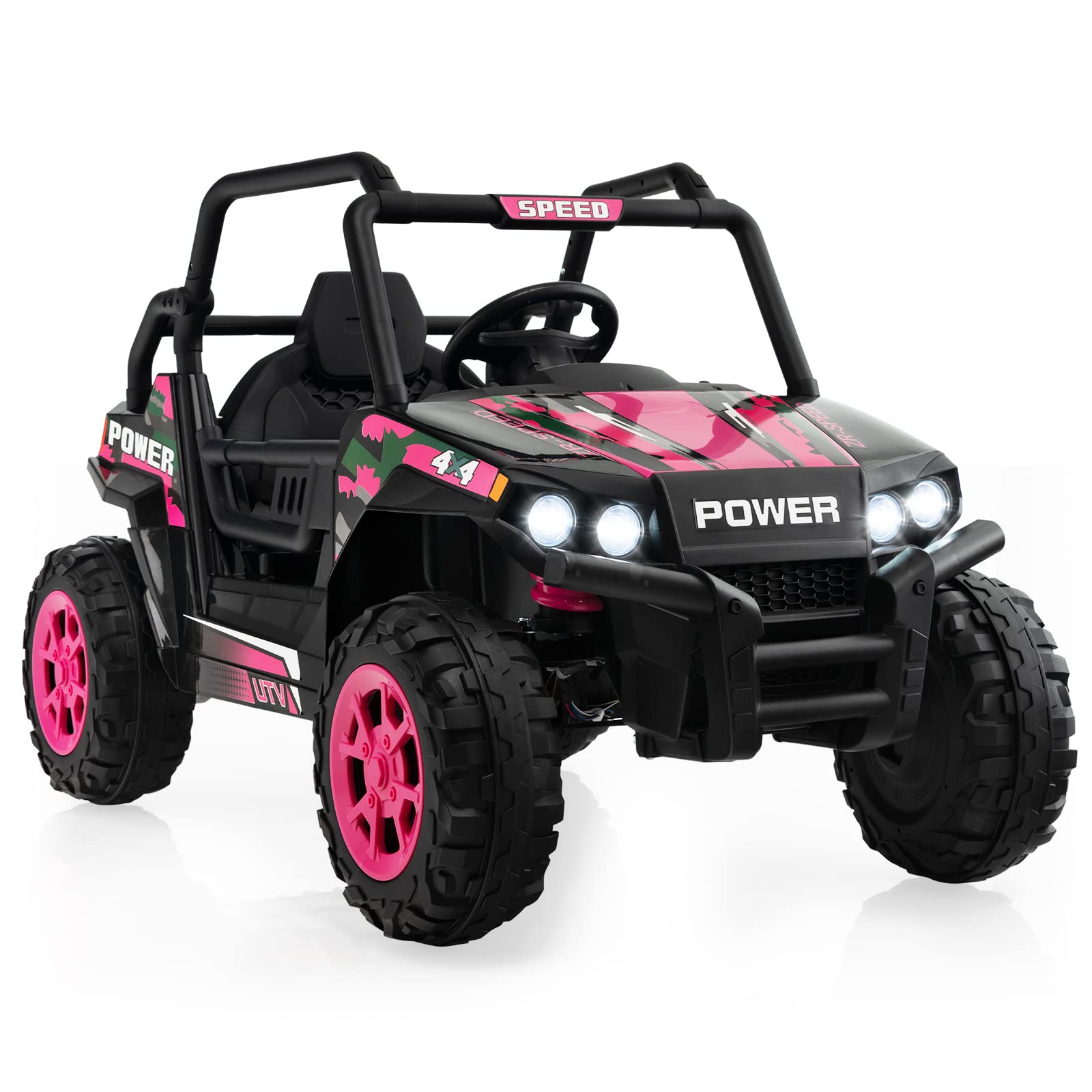 Costzon Ride on Car, 12V Kids UTV, Boys Girls Aged 3-8 Years, Ride on UTV