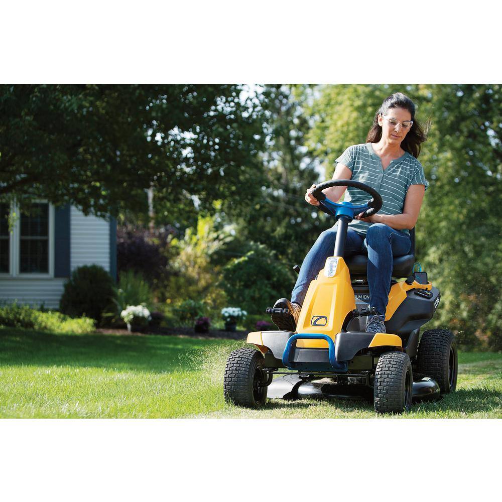 Cub Cadet 30 in. 56-Volt MAX 30 Ah Battery Lithium-Ion Electric Drive Cordless Riding Lawn Tractor with Mulch Kit Included CC30E