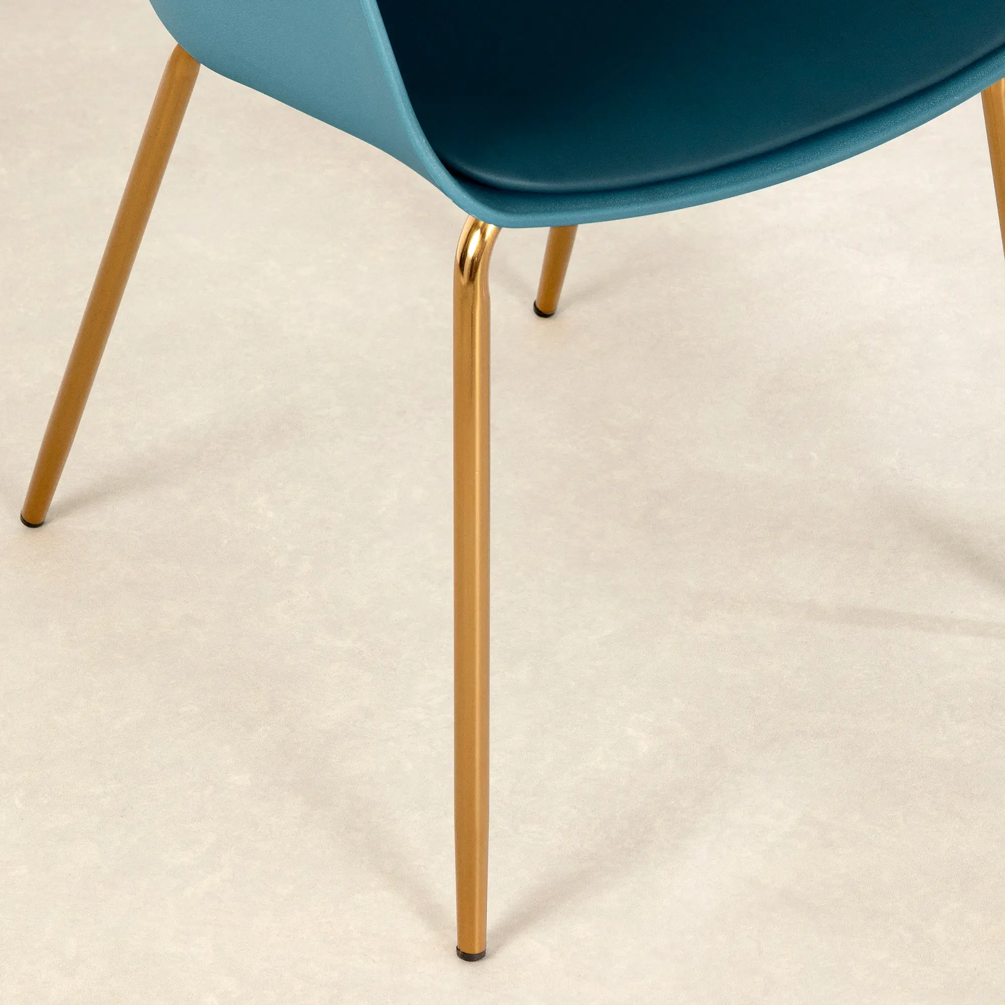 Flam Blue Chair Set with Gold Metal Legs