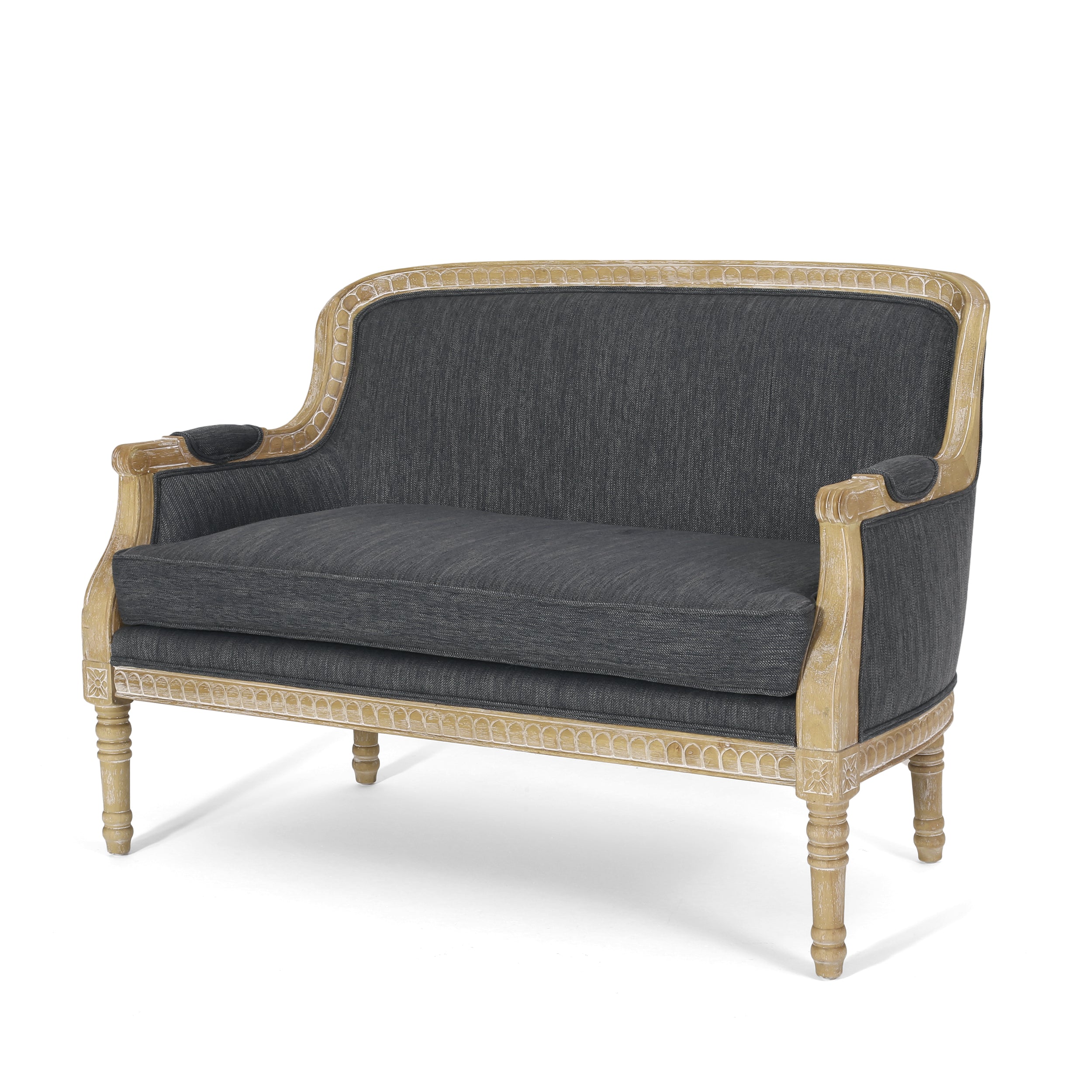 Alton French Country Fabric Upholstered Loveseat