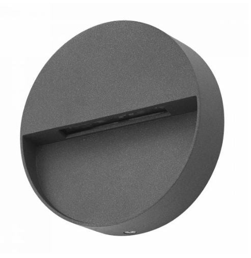 DAR UGO2139 Ugo LED Anthracite Outdoor Round Eyelid Flush Wall Light 12cm