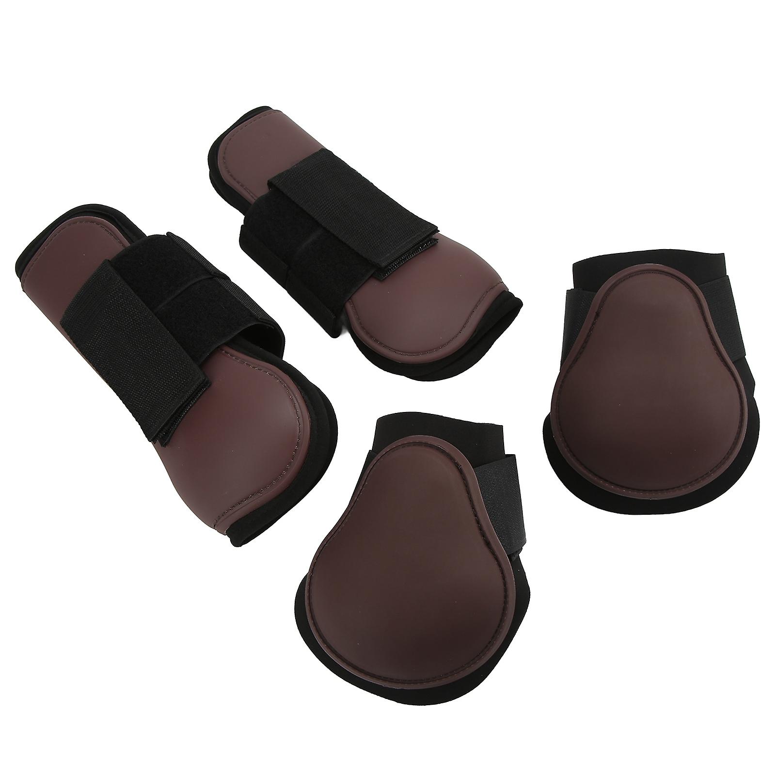 4pcs Horse Leg Boots Shock Absorbing Horse Support Boots For Jumping Riding Competitionset Of Brown L