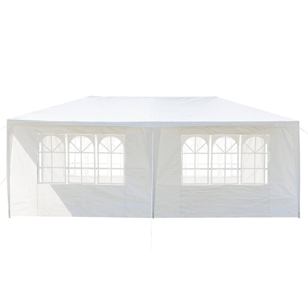 Winado 10 ft. x 20 ft. White Party Wedding Tent Canopy 4 Sidewall 456552127373