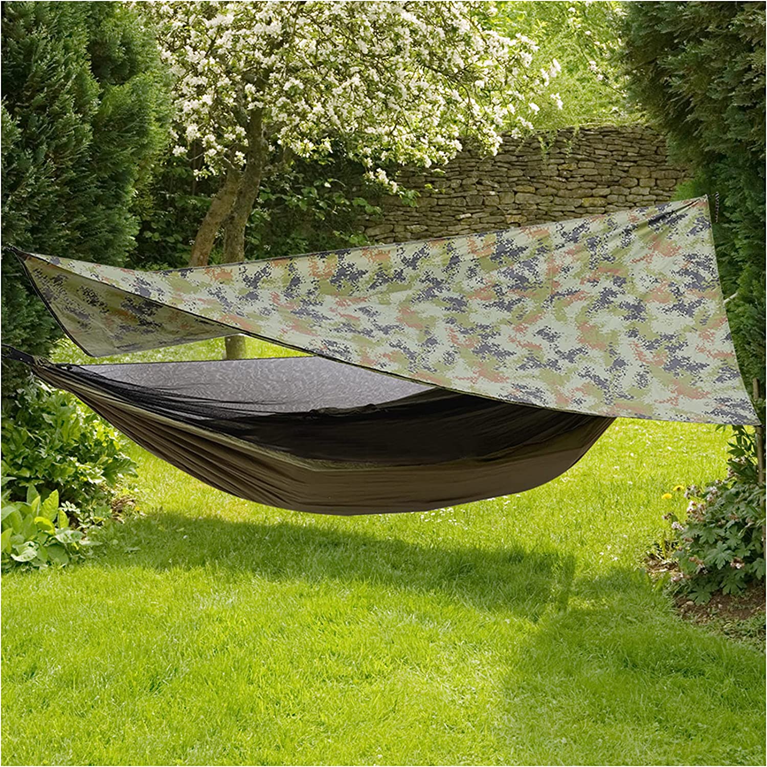 TFCFL Portable Camping Hammock Tent Nylon Spinning Travel Outdoor Sleeping Swing