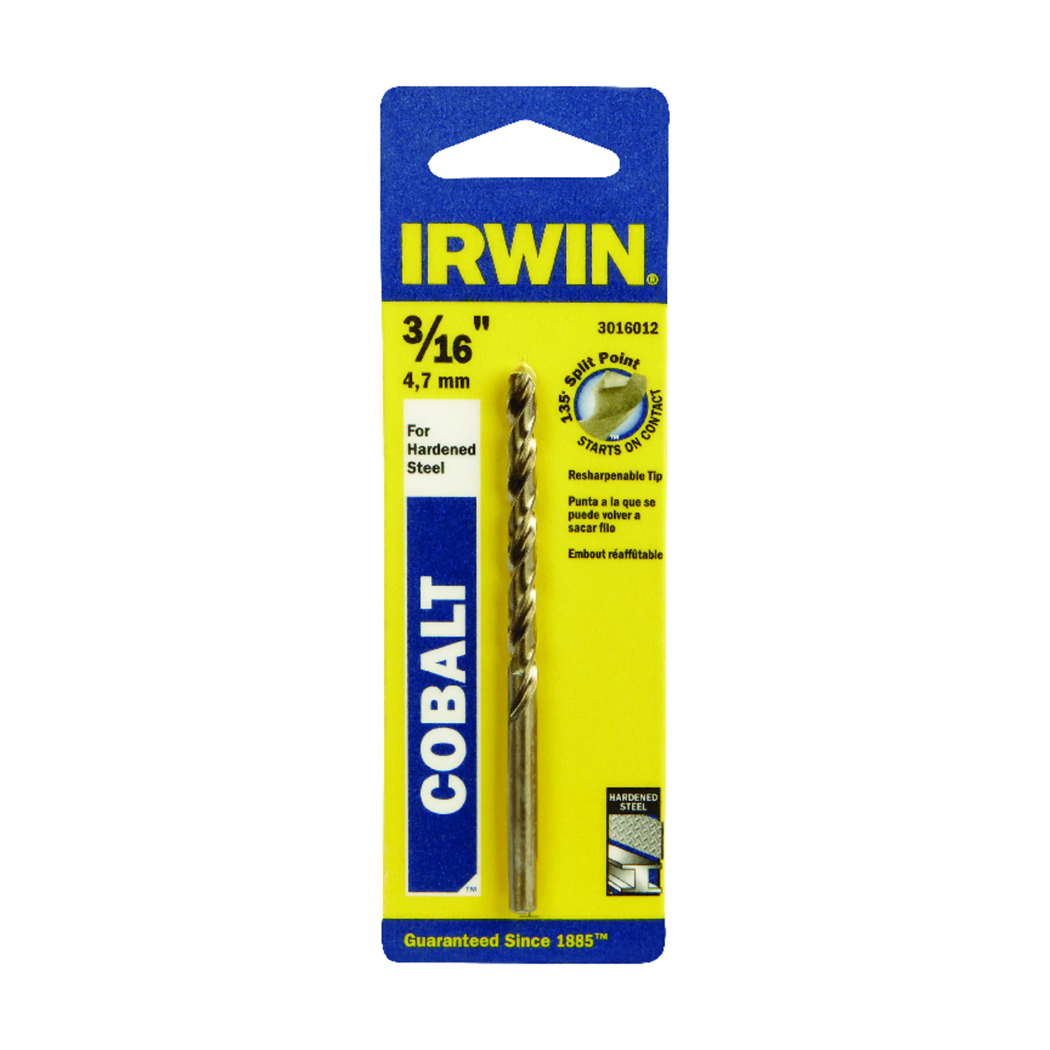 Irwin 3/16 in. X 3-1/2 in. L Cobalt Alloy Steel Drill Bit 1 pc