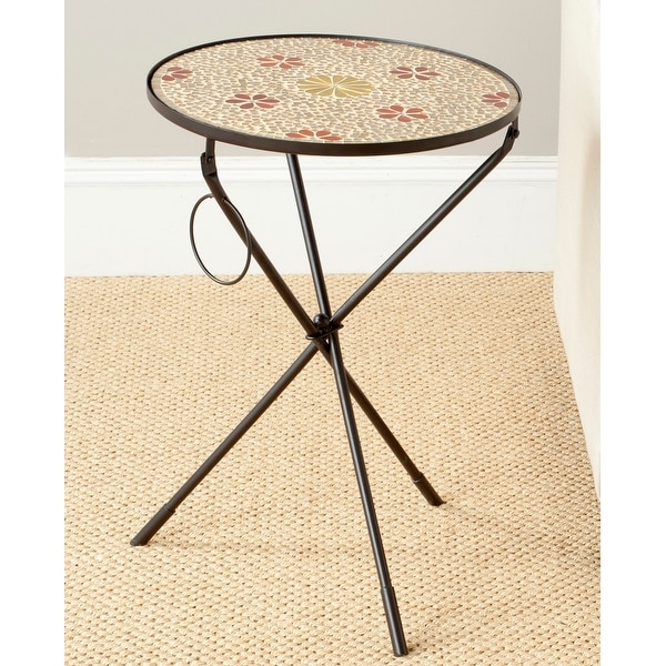 SAFAVIEH Cymbeline Gold Glass Side Table - 15.7