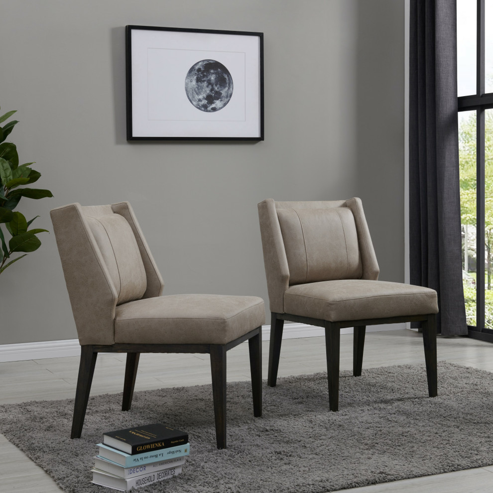 Ethan Leather Dining Chair   Transitional   Dining Chairs   by HedgeApple  Houzz