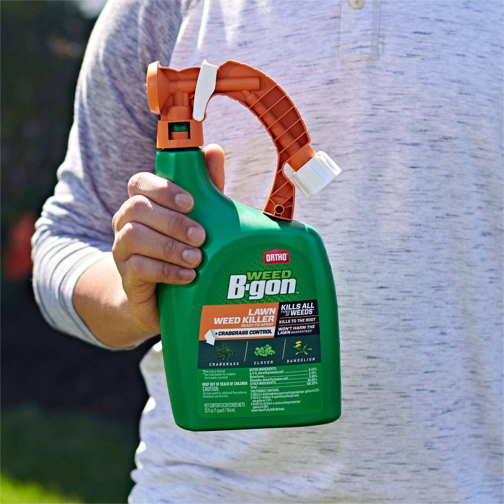 Ortho Weed B-gon 32 oz. Ready-to-Spray Lawn Weed Killer Plus Crabgrass Control 991541005