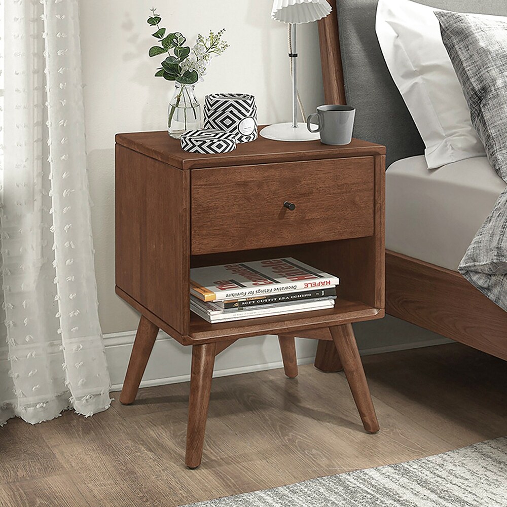 Novel Mid Century Modern Walnut Nightstand Bed Side Tables