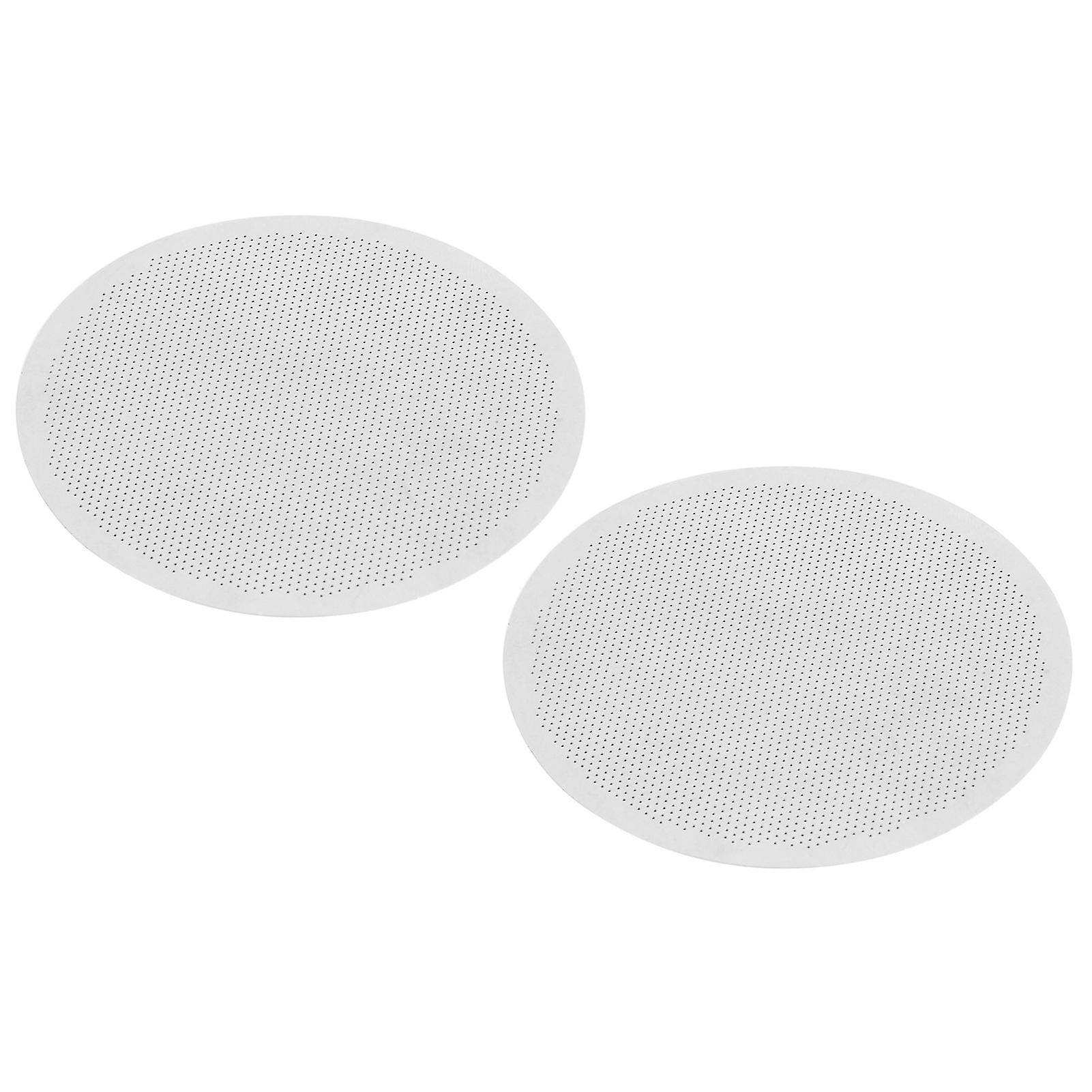 2Pcs Reusable 304 Stainless Steel Round Coffee Filter Screen Mesh Coffee Maker Accessory