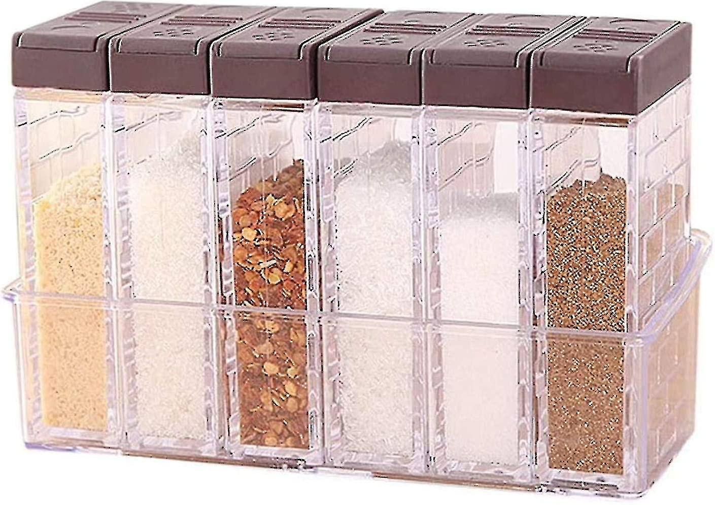 Set Of 6 Salt And Pepper Shakers Spice Box Plastic Camping Spice Box