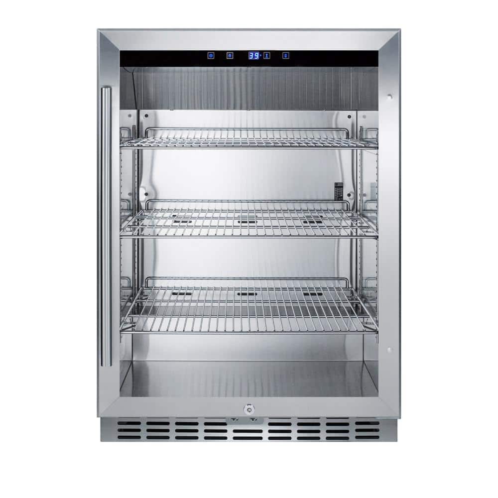 Summit Appliance 24 in. 5 cu. ft. Built-in Outdoor Refrigerator in Stainless Steel SCR611GLOS