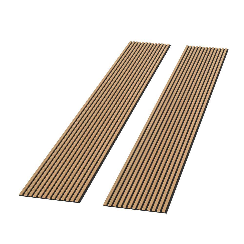 Ejoy 94 in. x 23.6 in x 0.8 in. Acoustic Vinyl Wall Cladding Siding Board in Light Cold Oak Color (Set of 1 piece) VinylCladding_ACP_LightColdOak94x24