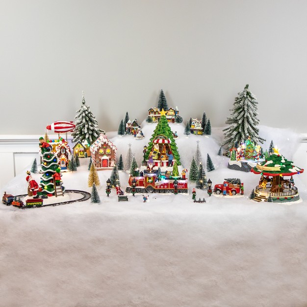 Northlight Children Build A Snowman Christmas Village Display