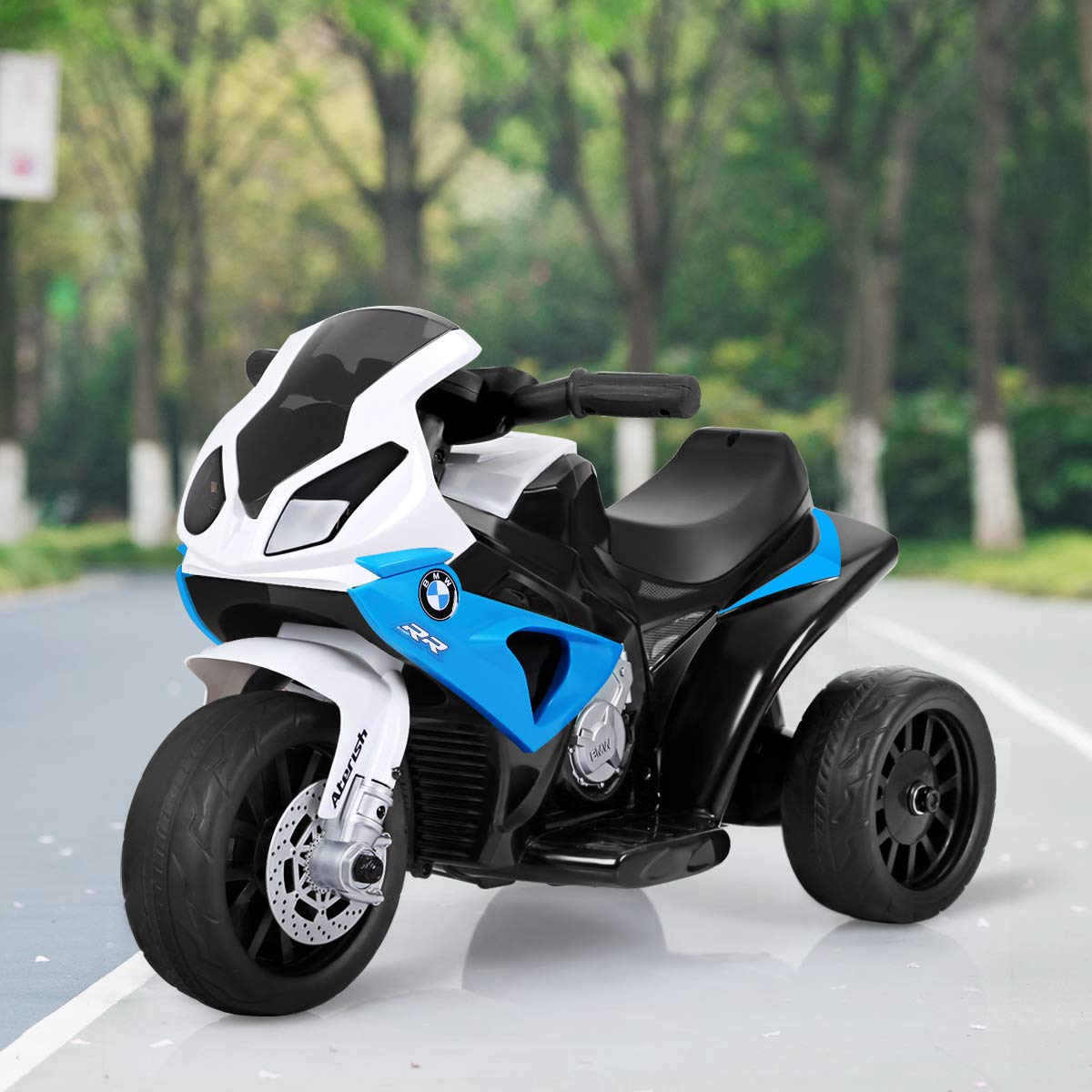 Costzon Kids Ride on Motorcycle, Licensed BMW 6V Battery Powered 3 Wheels Motorcycle Toy for Children Boys & Girls