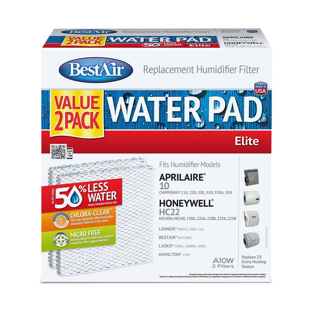 BestAir Whole House Humidifier Replacement Water Pad for Aprilaire and Honeywell Models in White (2-Pack) A10W-2PK-PDQ-2