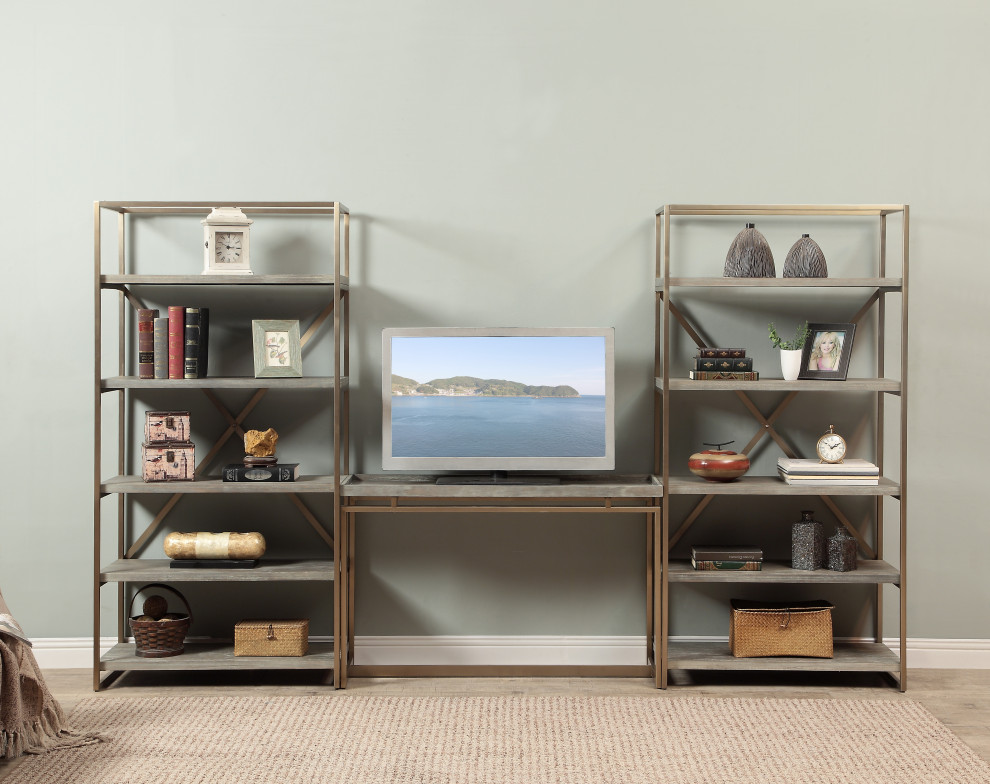 Biscayne Weathered Bookcase   Contemporary   Bookcases   by Coast to Coast Imports  LLC  Houzz