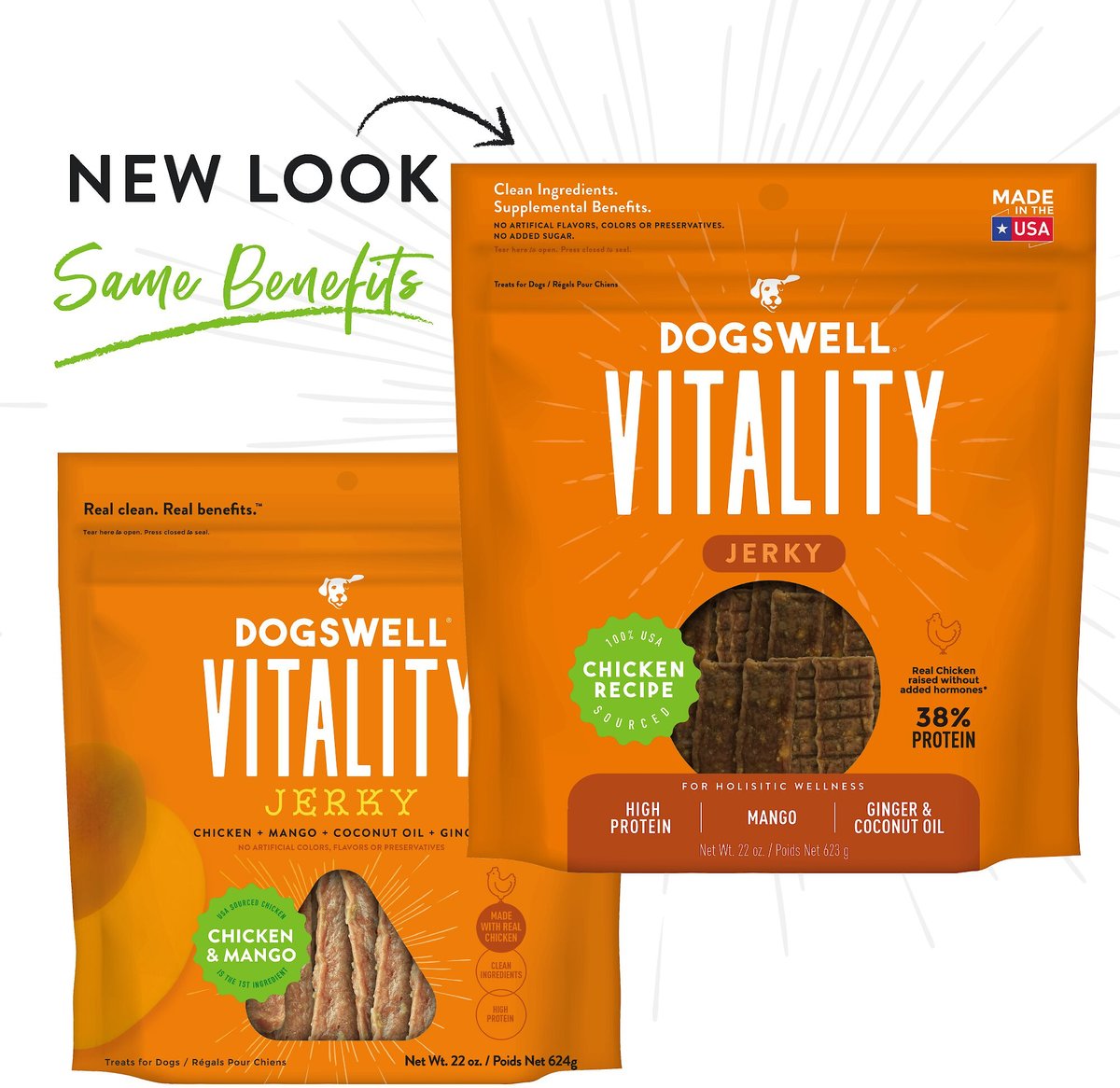 Dogswell Vitality Chicken and Mango Jerky Dog Treats